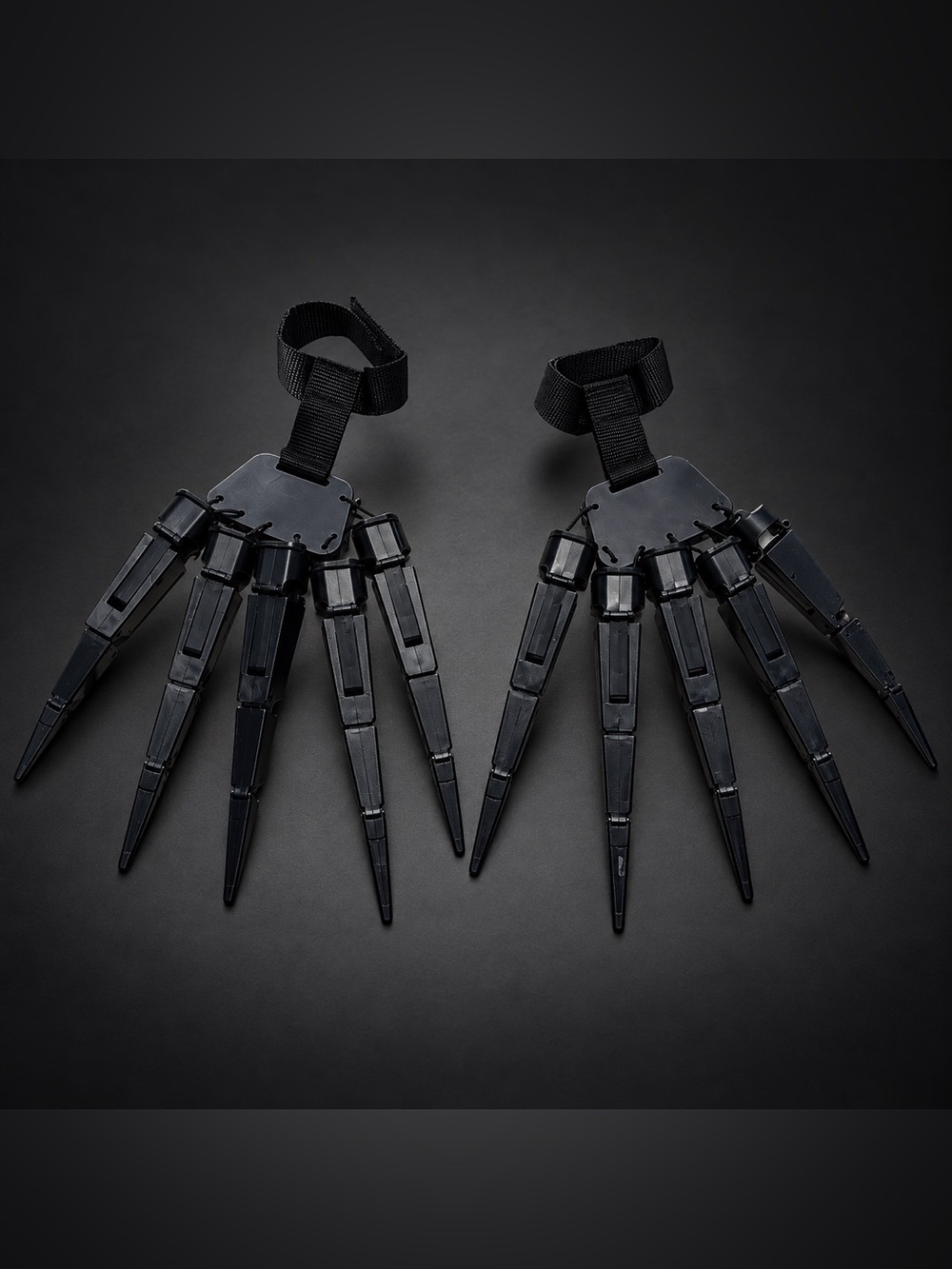 Black Articulated Finger Extension Gloves Mechanical Claws Cosplay Pair